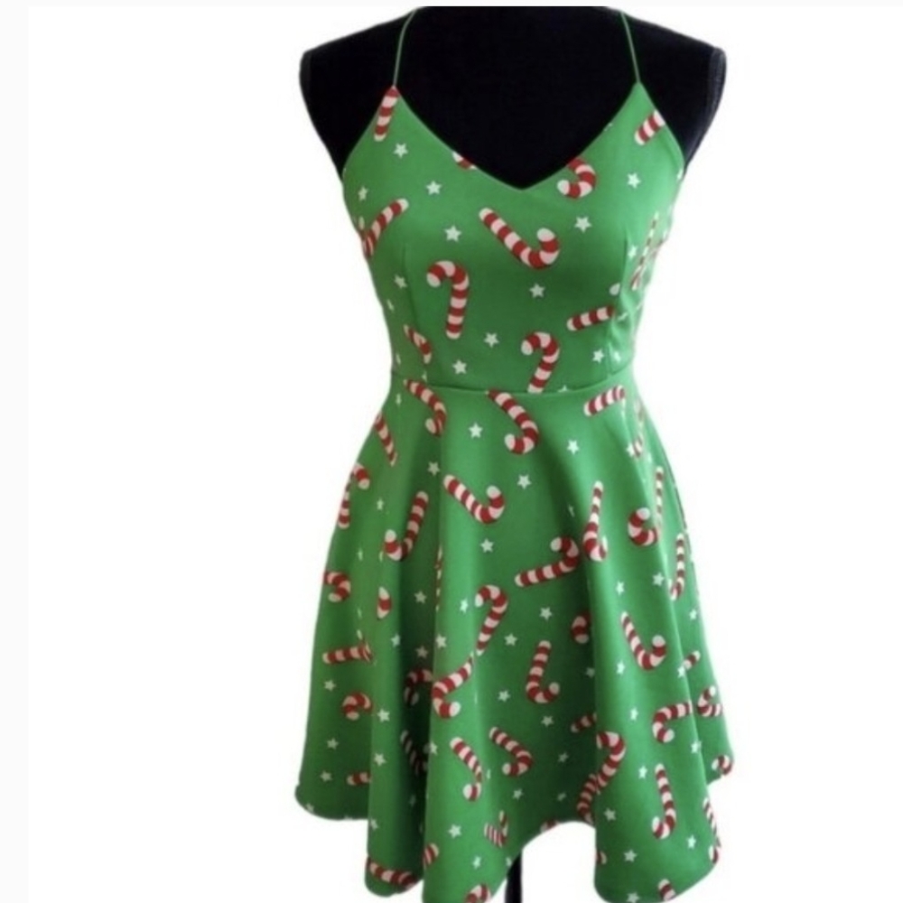 Christmas candy cane skater dress - Picture 2 of 3